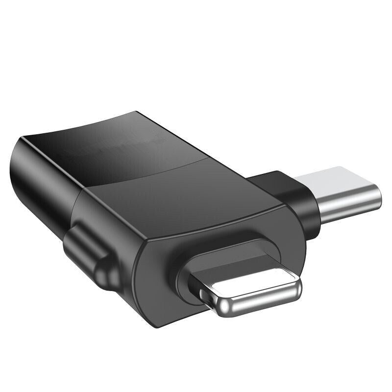 Convertisseur de connecteur adaptateur Lightning/USB-C mâle vers USB-A 3.0 femelle Convertisseur de connecteur adaptateur Lightning/USB-C mâle vers USB-A 3.0 femelle